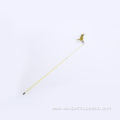 Stainless steel retractable cat teaser toy with feather
